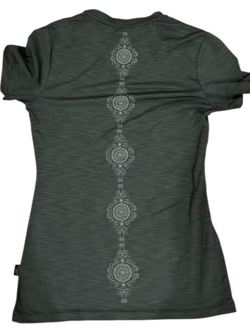 Prana Lightweight Gray Gym Running Yoga Workout Short Sleeve Shirt Size Large